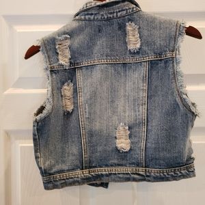 Denim Crop Vest